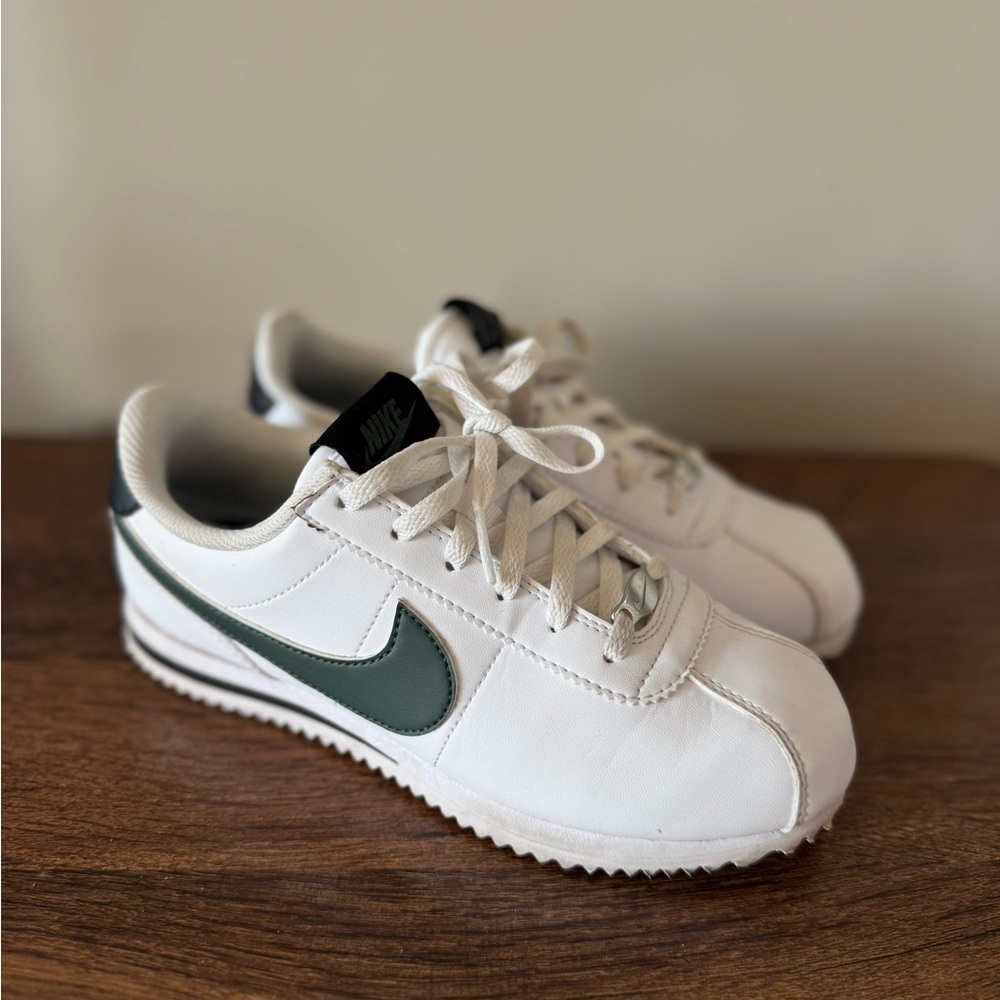 Nike Cortez White and Dark Green (3Y)